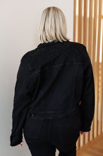 Load image into Gallery viewer, Rhinestone Judy Blue Denim Jacket in Black
