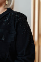 Load image into Gallery viewer, Rhinestone Judy Blue Denim Jacket in Black