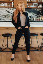 Load image into Gallery viewer, Rhinestone Judy Blue Denim Jacket in Black