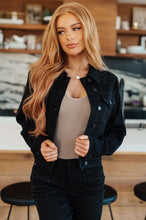 Load image into Gallery viewer, Rhinestone Judy Blue Denim Jacket in Black