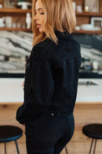 Load image into Gallery viewer, Rhinestone Judy Blue Denim Jacket in Black
