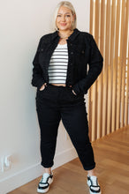 Load image into Gallery viewer, Rhinestone Judy Blue Denim Jacket in Black