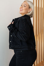 Load image into Gallery viewer, Rhinestone Judy Blue Denim Jacket in Black
