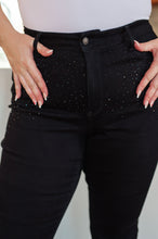 Load image into Gallery viewer, Rhinestone Slim Fit Judy Blue Jeans in Black