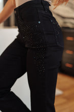 Load image into Gallery viewer, Rhinestone Slim Fit Judy Blue Jeans in Black
