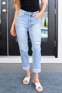 Americana Mid Rise Star Pocket Judy Blue Boyfriend Jeans