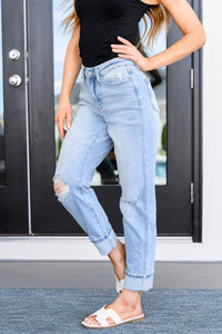 Americana Mid Rise Star Pocket Judy Blue Boyfriend Jeans