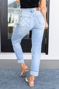 Americana Mid Rise Star Pocket Judy Blue Boyfriend Jeans