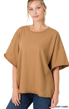 Load image into Gallery viewer, Drop Shoulder Raw Edge Boyfriend Tee