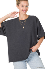 Load image into Gallery viewer, Drop Shoulder Raw Edge Boyfriend Tee