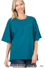 Load image into Gallery viewer, Drop Shoulder Raw Edge Boyfriend Tee