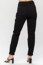 Load image into Gallery viewer, Jet Black Double Roll Cuff Judy Blue Joggers