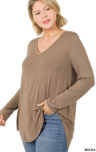 Load image into Gallery viewer, Basic Rayon Long Sleeve V Neck Top