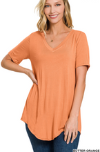 Load image into Gallery viewer, Basic Rayon Short Sleeve V-Neck Top