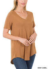 Load image into Gallery viewer, Basic Rayon Short Sleeve V-Neck Top