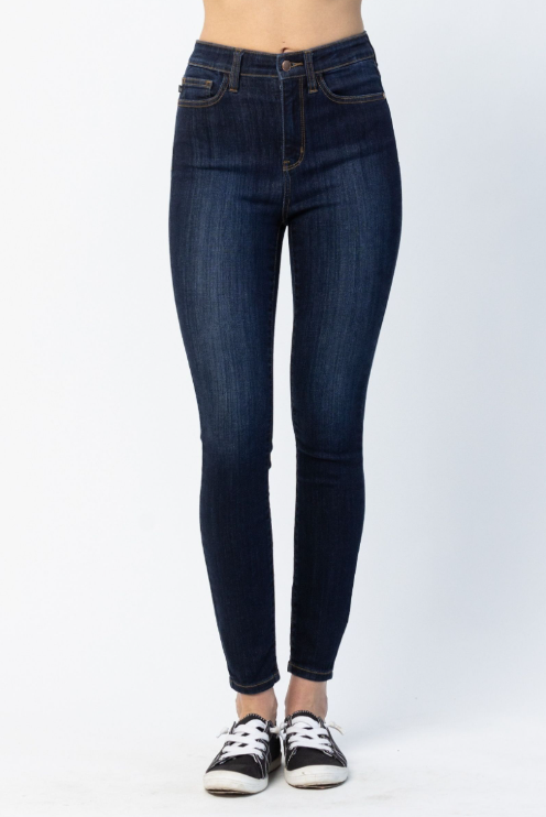 High Waist Back Phone Yoke Seam Judy Blue Skinny Jeans