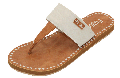 Grace Faux Leather Flip Flop in Ivory Raffia