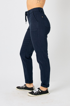 Load image into Gallery viewer, High Waisted Cuff Judy Blue Joggers in Navy