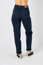 Load image into Gallery viewer, High Waisted Cuff Judy Blue Joggers in Navy