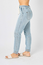 Load image into Gallery viewer, High Waist Vintage Double Cuff Light Wash Judy Blue Joggers