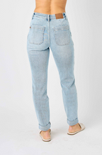 Load image into Gallery viewer, High Waist Vintage Double Cuff Light Wash Judy Blue Joggers