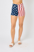 Load image into Gallery viewer, High Waist American Flag Fray Hem Judy Blue Shorts
