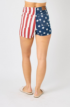 Load image into Gallery viewer, High Waist American Flag Fray Hem Judy Blue Shorts