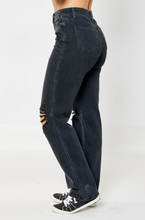 Load image into Gallery viewer, High Waist Rigid Magic 90&#39;s Knee Destroy Straight Judy Blue