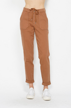 Load image into Gallery viewer, High Waist Garment Dyed Cuffed Judy Blue Joggers in Camel