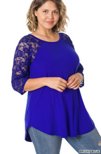 Load image into Gallery viewer, DEAL OF THE DAY Lace Sleeve Zenana Top