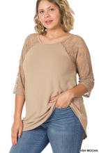 Load image into Gallery viewer, DEAL OF THE DAY Lace Sleeve Zenana Top