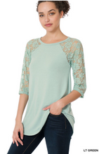 Load image into Gallery viewer, DEAL OF THE DAY Lace Sleeve Zenana Top