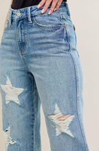 Load image into Gallery viewer, High Waist Rigid Magic Star Shaped Destroy 90&#39;s Straight Judy Blue Jeans