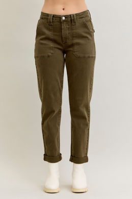 HW Aurora Weekender Garment Dyed Dark Forest Cuffed Judy Blue Joggers