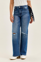 Load image into Gallery viewer, High Waist RIGID MAGIC BRENDA 90s Straight w/ Bandana Loop MD Classic Stone Blue Judy Blue Jeans