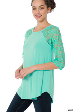 Load image into Gallery viewer, DEAL OF THE DAY Lace Sleeve Zenana Top