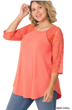 Load image into Gallery viewer, DEAL OF THE DAY Lace Sleeve Zenana Top
