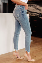 Load image into Gallery viewer, Sherry Mid Rise Release Waistband Detail Judy Blue Skinny Jeans