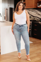 Load image into Gallery viewer, Sherry Mid Rise Release Waistband Detail Judy Blue Skinny Jeans