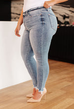 Load image into Gallery viewer, Sherry Mid Rise Release Waistband Detail Judy Blue Skinny Jeans