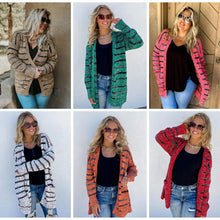 Load image into Gallery viewer, Stripe Miley Dot Cardigan In Camel