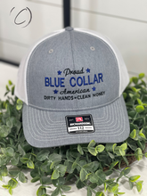 Load image into Gallery viewer, Adult Stars Blue Collar American Embroidered Snapback Hat