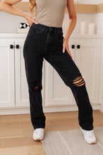 Load image into Gallery viewer, Susannah High Rise Rigid Magic 90's Distressed Straight Judy Blue Jeans in Black