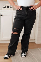 Load image into Gallery viewer, Susannah High Rise Rigid Magic 90's Distressed Straight Judy Blue Jeans in Black