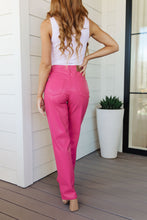 Load image into Gallery viewer, Control Top Faux Leather Judy Blue Pants in Hot Pink