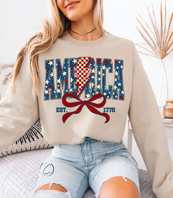 America Coquette Lightening Check Sweatshirt