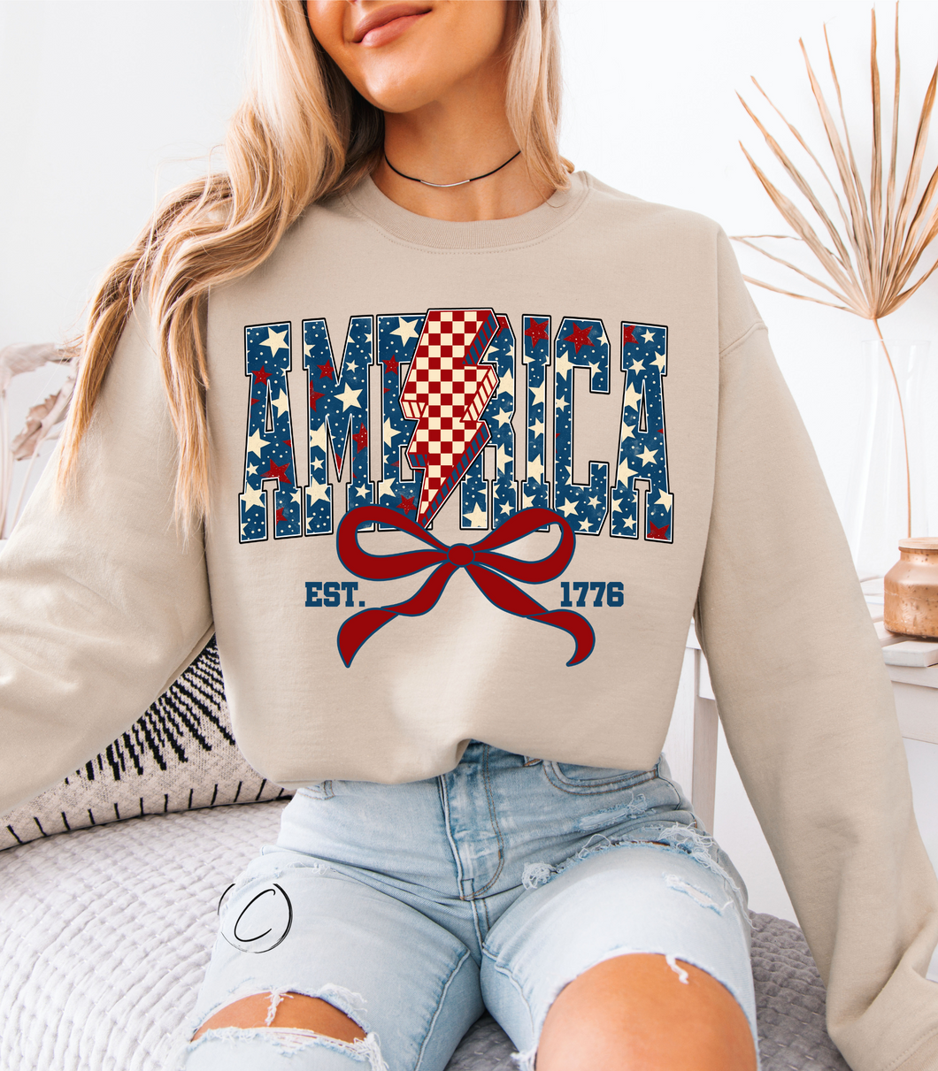America Coquette Lightening Check Sweatshirt