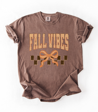 Load image into Gallery viewer, Fall Vibes Coquette Check Graphic Tee