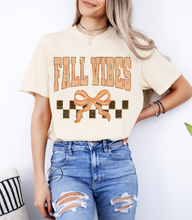 Load image into Gallery viewer, Fall Vibes Coquette Check Graphic Tee