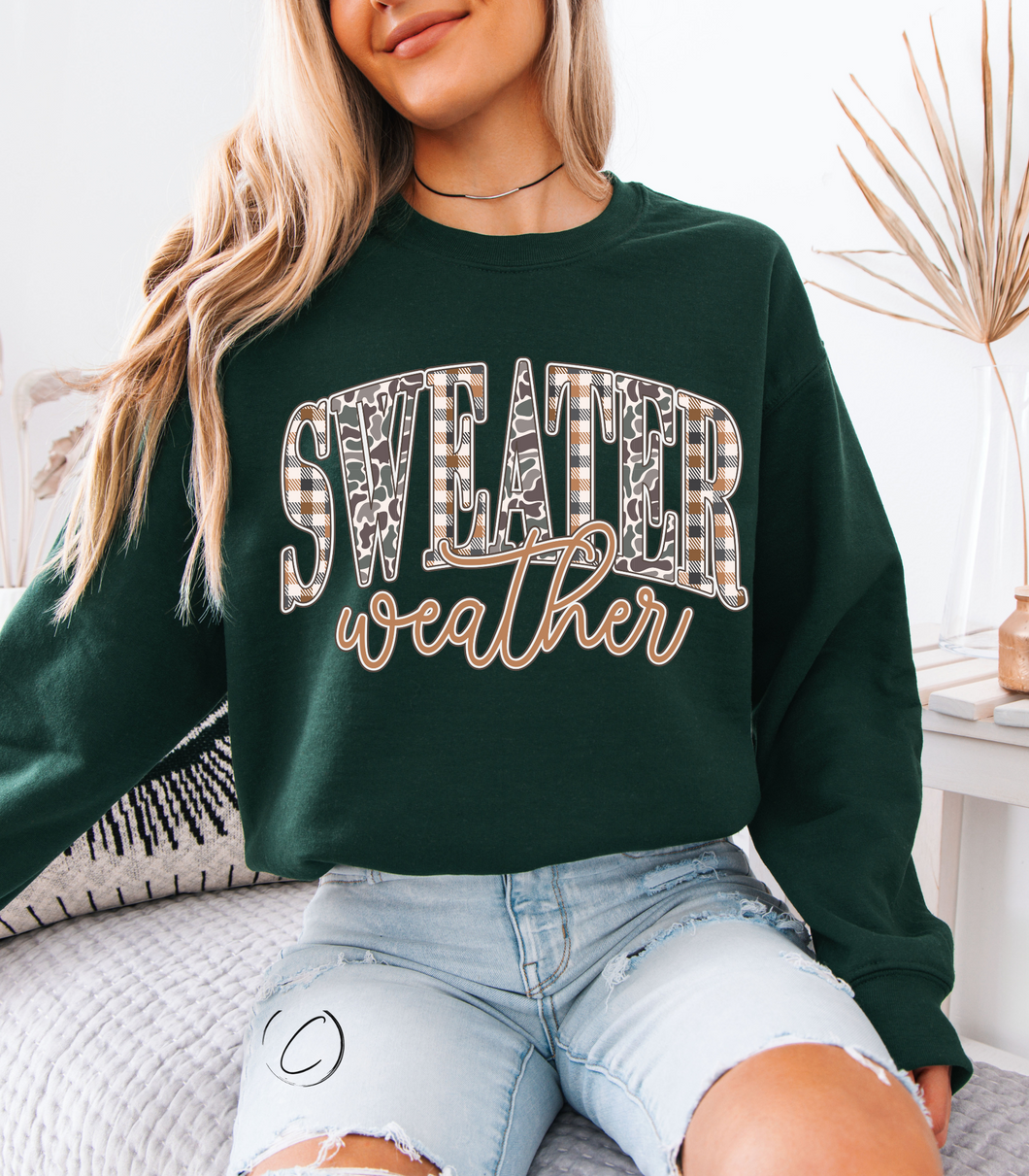 Camo Check Sweater Weather Sweatshirt